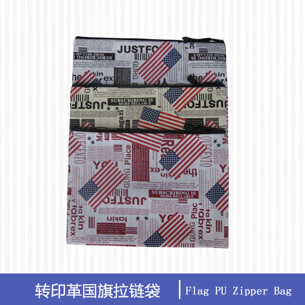 Flag PU Leather Zipper Bag 