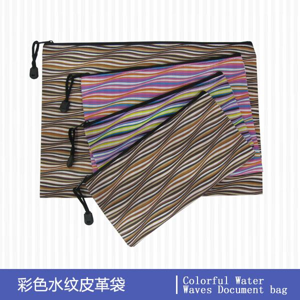 Color Water Waves Document Bag 