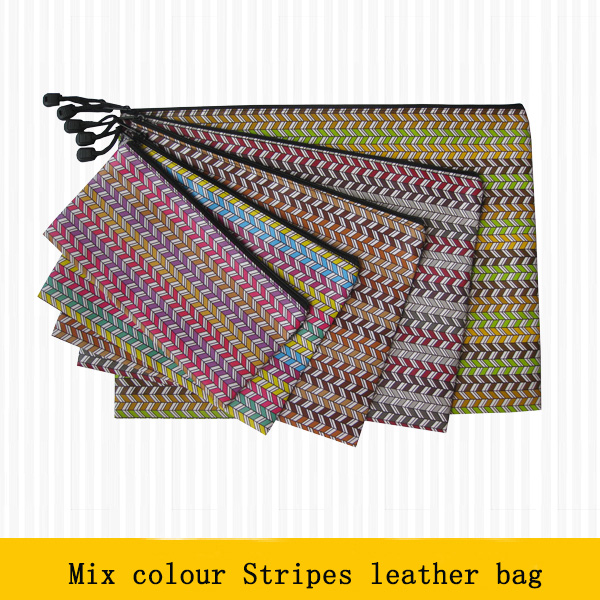 Mix colour Stripes leather bag