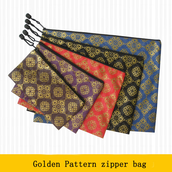 Golden Pattern zipper bag