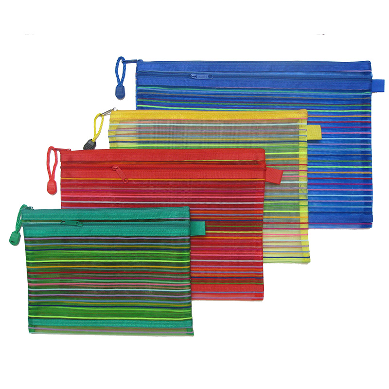 Double Zipper Rainbow Nylon Mesh Bag
