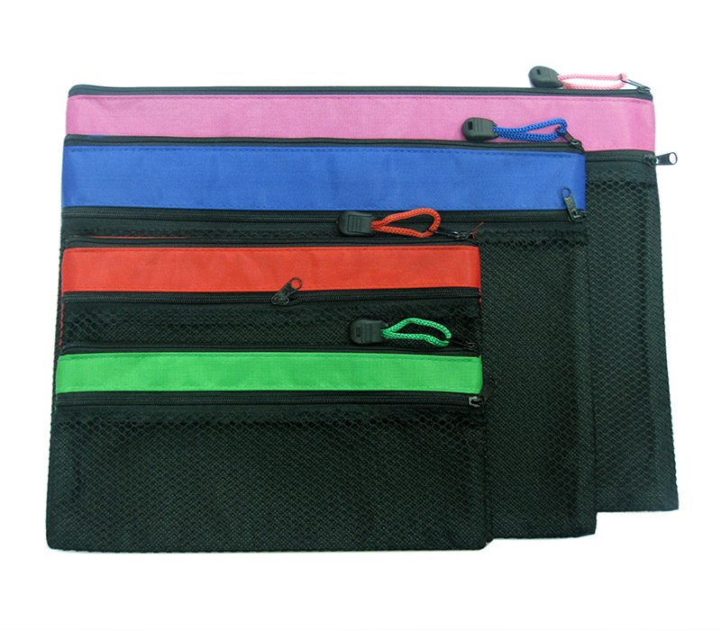 Double Zipper Colorful Mesh Bag