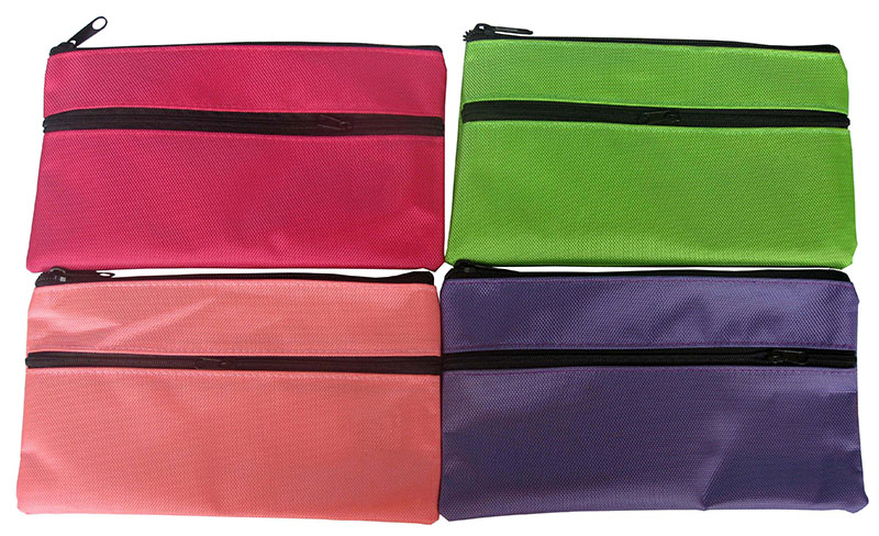 Net Color Double Zipper Jean Bag