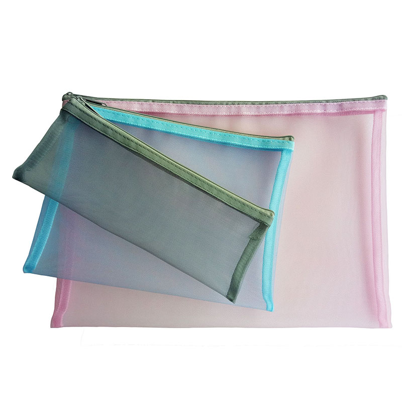 Pure color nylon zipper bag