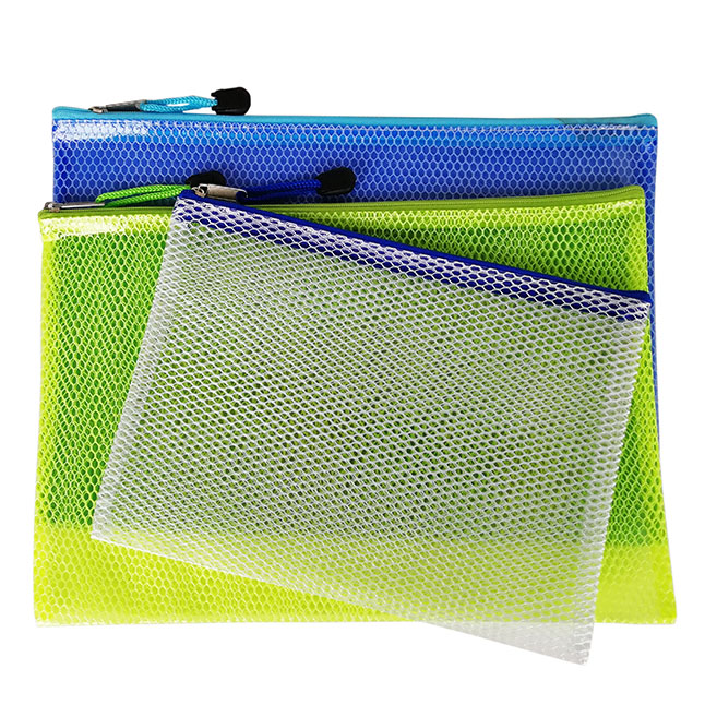 PVCPVC hexagonal mesh zipper bag