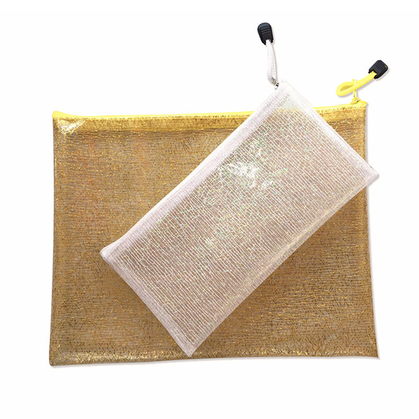 Eva gold mesh zipper bag