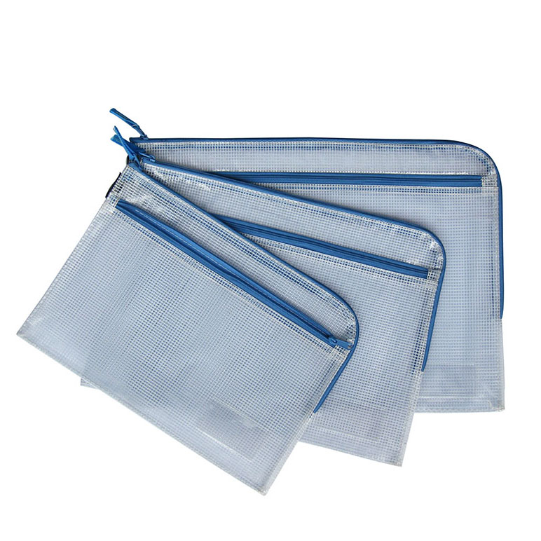 Double zipper 7-shaped mesh bag