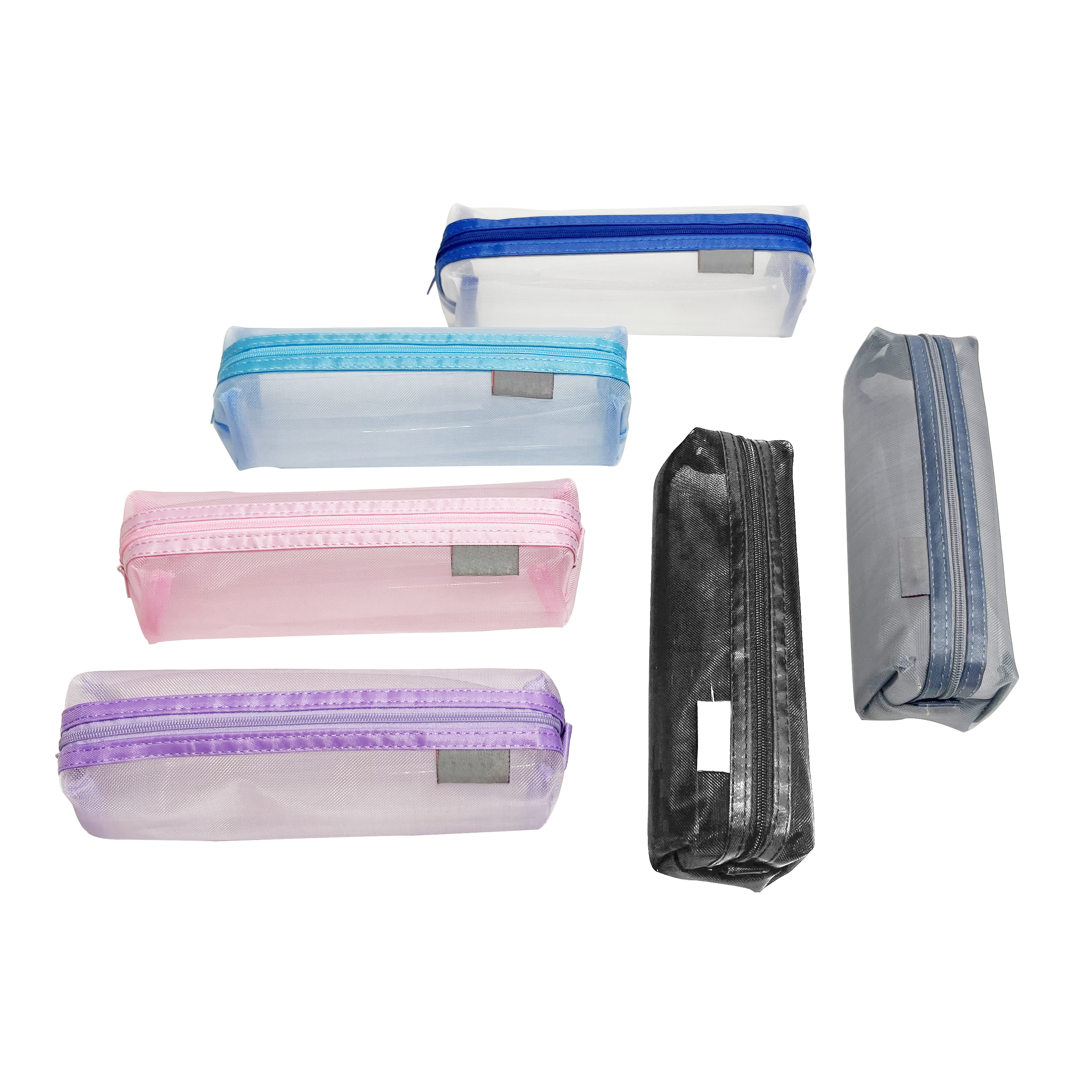 Nylon solid color mesh pencil case