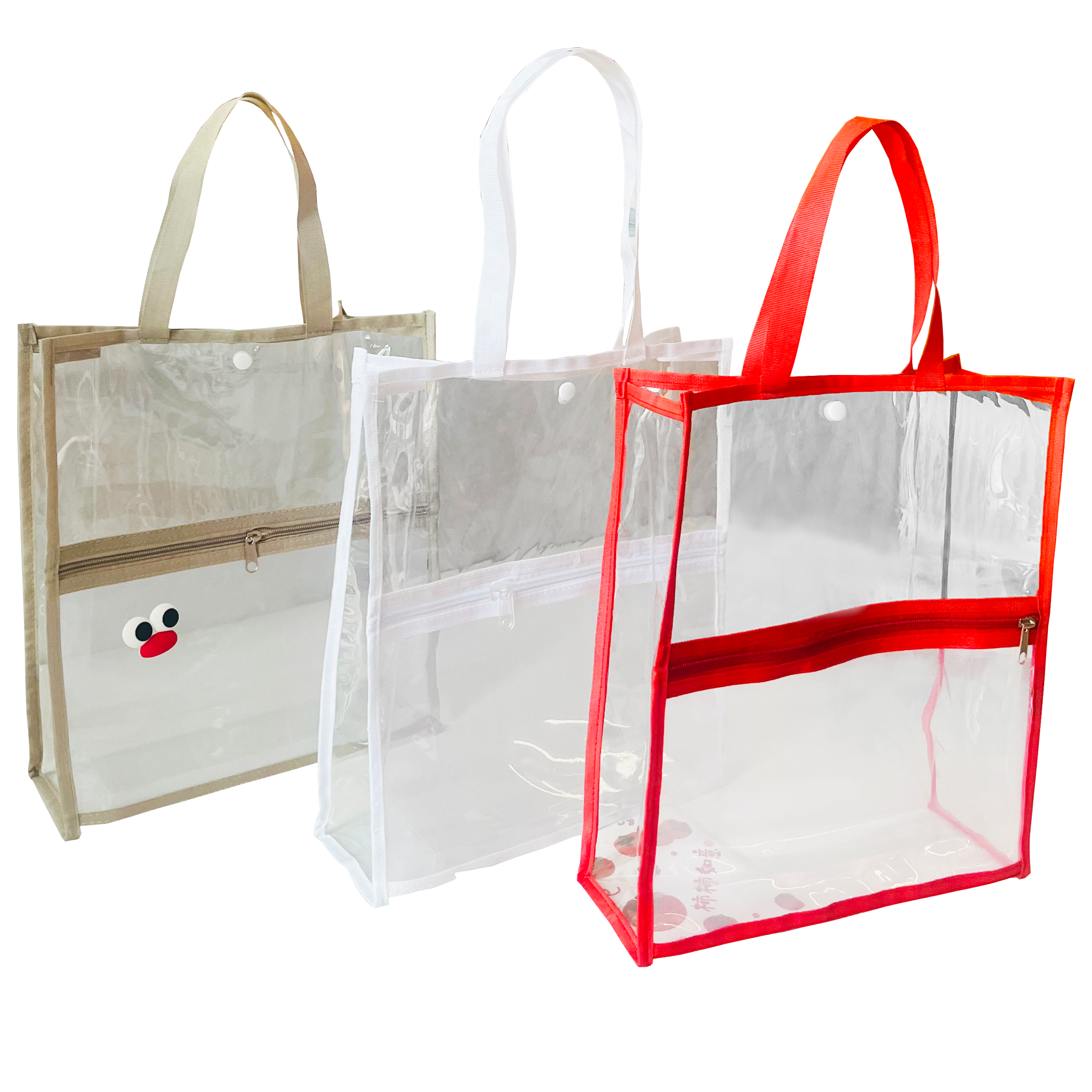 Large-capacity double-layer PVC handbag